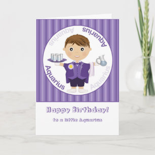 Carte Garçon de Verseau - joyeux anniversaire