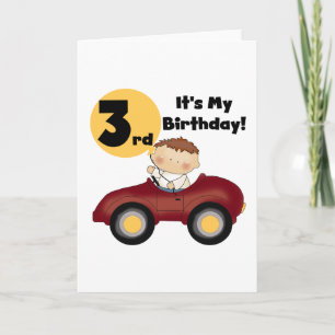 Carte Garçon en voiture rouge 3e anniversaire T-shirts e