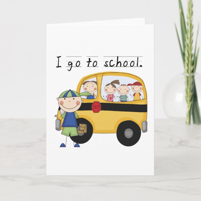 Carte Garçon Je vais à l'école T-shirts et cadeaux (Devant)