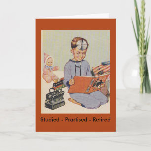 Carte Garçon jouant Doctor - Retro