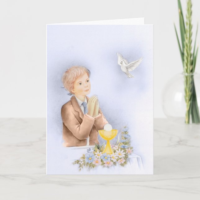 Carte Garçon Première communion cadeau de confirmation (Devant)