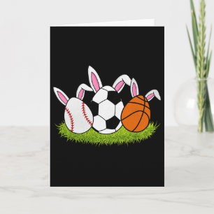 Carte Garçons de Pâques Vendent Lapins de Sport de Footb