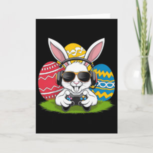 Carte Garçons Joyeuses Pâques Lapin Œuf Jeu Vidéo Enfant