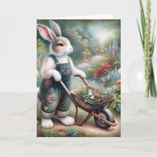 Carte Gardener Rabbit Anniversaire (Devant)