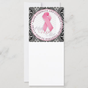 Carte garder espoir vivant rose ruban cancer du sein