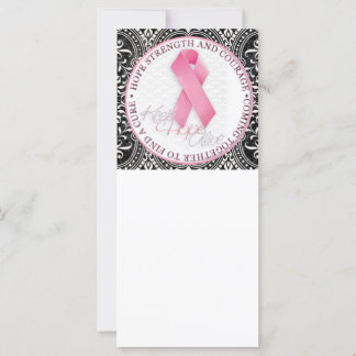 Carte garder espoir vivant rose ruban cancer du sein