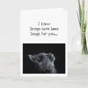 Carte Garder les yeux levés vers Dieu Encouragement Chat