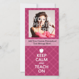 Carte Gardez le calme et Enseignez, Plaid rose