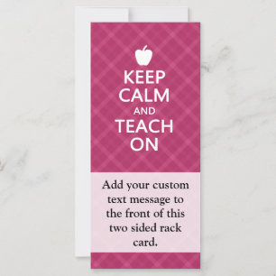 Carte Gardez le calme et Enseignez, Plaid rose