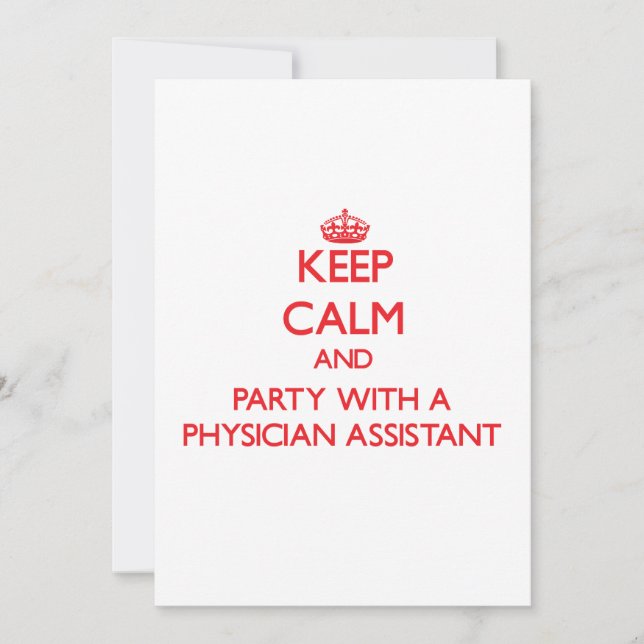 Carte Gardez le calme et la fête avec un médecin adjoint (Devant)