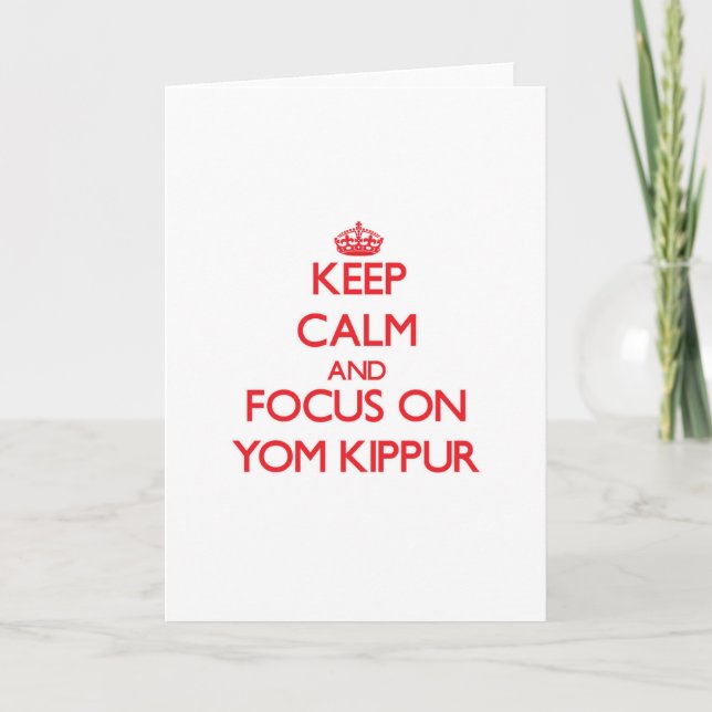 Carte Gardez le calme et le foyer sur Yom Kippour (Devant)