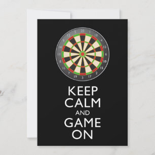 Carte GARDEZ LE CALME ET LE JEU SUR - Cible de flechette