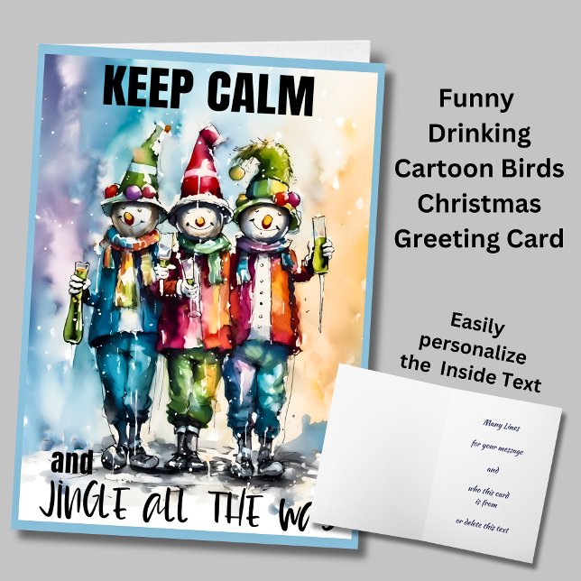 Carte Gardez Le Calme Jingle Tout Au Long De Noël Saluta (Créateur téléchargé)