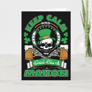 Carte Gardez votre calme Buvez comme Mahon Saint-Patrick