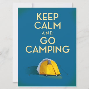 Carte Gardez votre calme et partez camper aimant imprimé