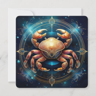 Carte Gardien Lunaire Crabe Mystique Art Côtiers Céleste