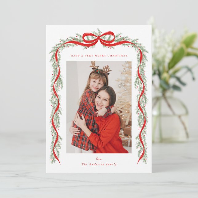 Carte Garland with a bow (Debout devant)