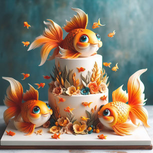 CARTE GÂTEAU ANNIVERSAIRE DE ENFANT AVEC GRAND POISSON D