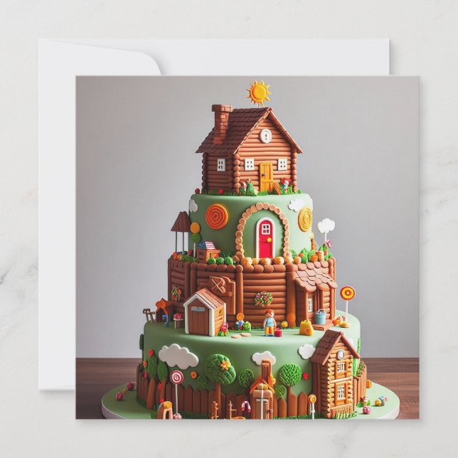 CARTE GÂTEAU ANNIVERSAIRE DE ENFANT AVEC JOURNAL THÈME C (Devant)