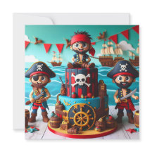 GÂTEAU ANNIVERSAIRE DE ENFANT AVEC THÈME PIRATES A