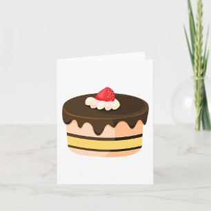 Carte Gâteau au Chocolat Coulant avec Fraise