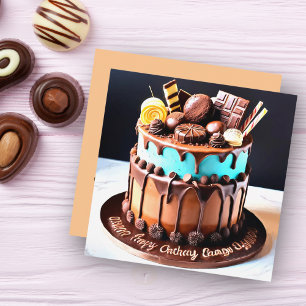 Carte Gâteau au Chocolat de Bonbon Personnalisé