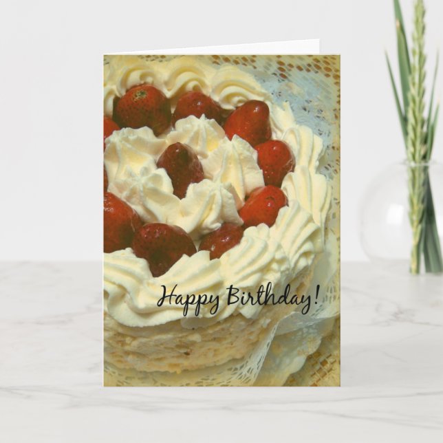 Carte Gâteau aux fraises d'anniversaire (Devant)