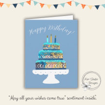 Gâteau bleu "Joyeux anniversaire"