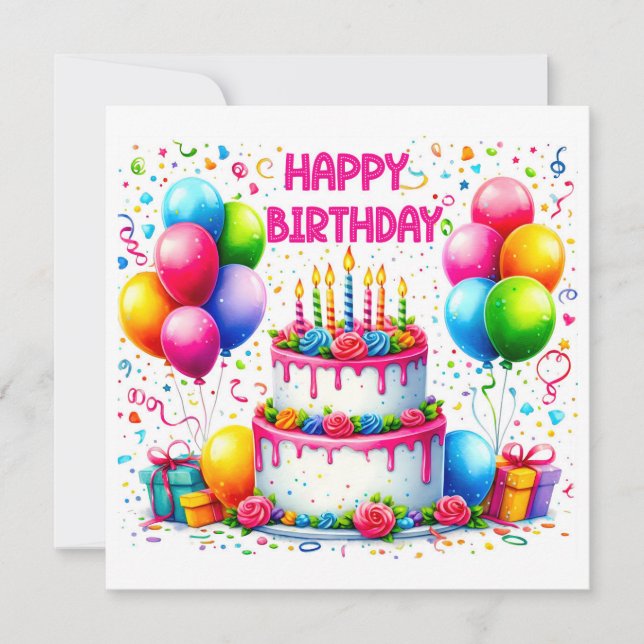 Carte Gâteau d'anniversaire (Devant)