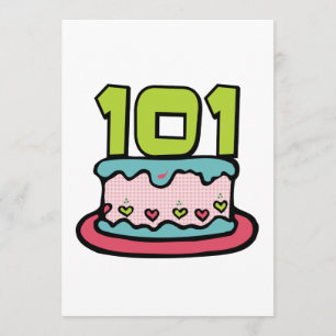 Carte Gâteau d'anniversaire 101 ans
