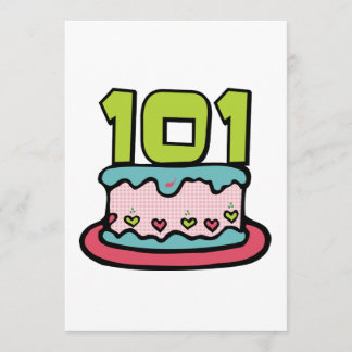 Carte Gâteau d'anniversaire 101 ans