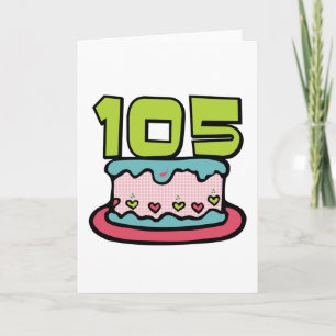Carte Gâteau d'anniversaire 105 ans