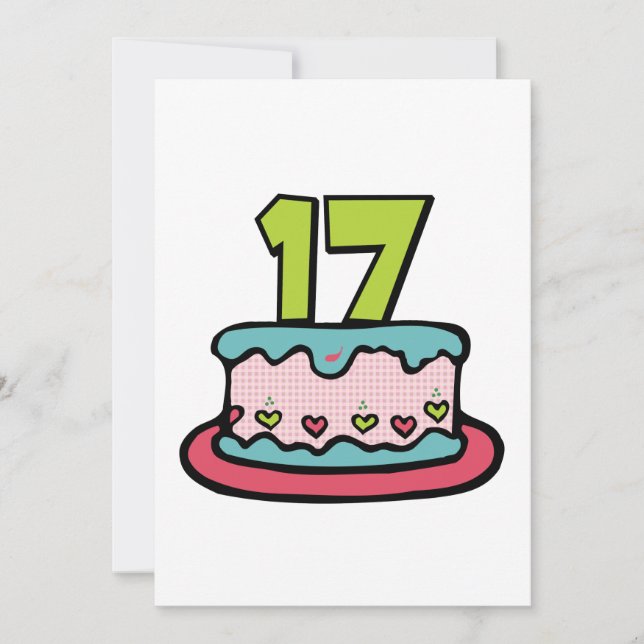 Carte Gâteau d'anniversaire 17 ans (Devant)