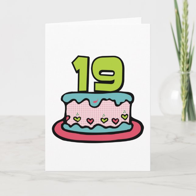 Carte Gâteau d'anniversaire 19 ans (Devant)