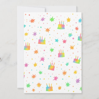 Carte Gâteau d'anniversaire à l'aquarelle arc-en-ciel pe