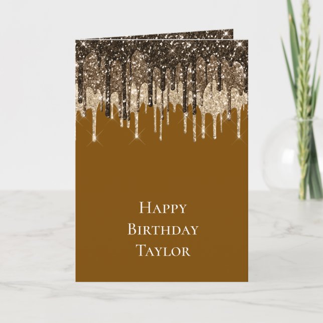 Carte Gâteau d'anniversaire aux gouttes de paillettes de (Devant)