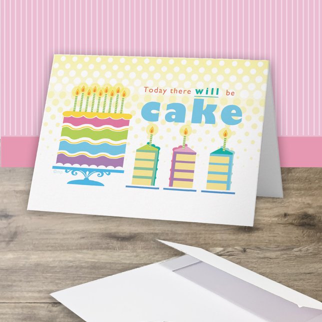 Carte Gâteau d'anniversaire Célébrez le bleu jaune (Créateur téléchargé)