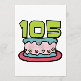 Carte Gâteau d'anniversaire de 105 ans