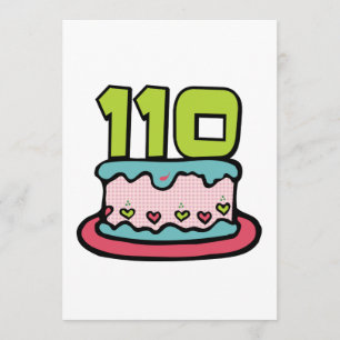 Carte Gâteau d'anniversaire de 110 ans