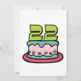 Carte Gâteau d'anniversaire de 22 ans