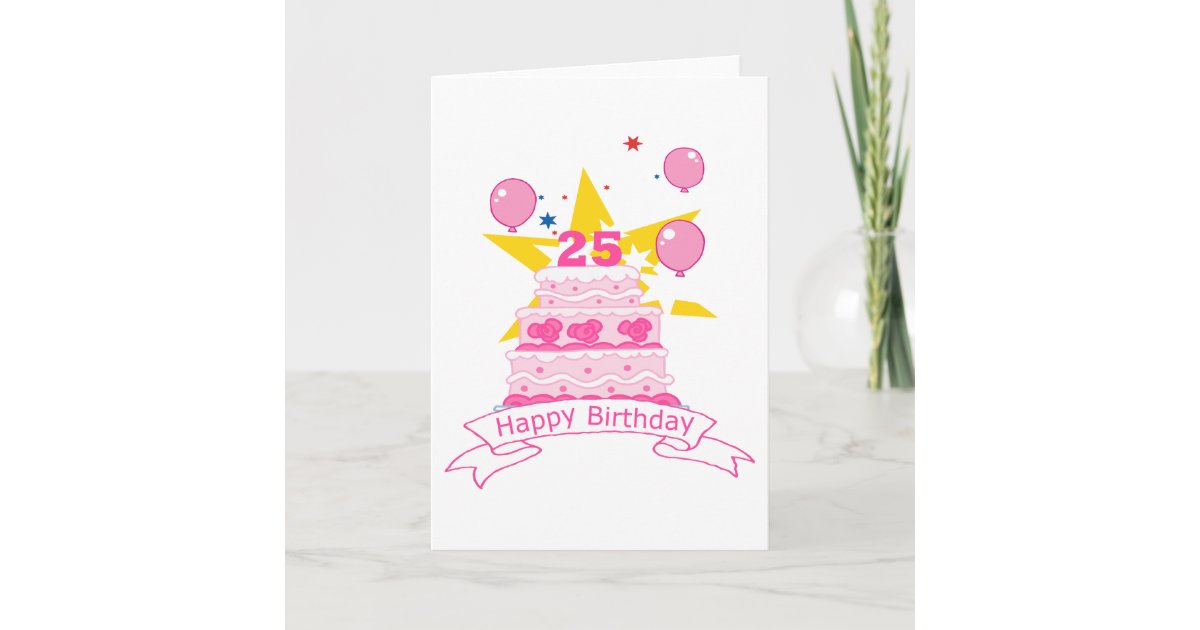 Carte Gateau D Anniversaire De 25 Ans Zazzle Ca