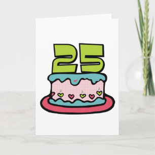 Carte Gâteau d'anniversaire de 25 ans