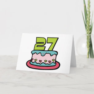 Carte Gâteau d'anniversaire de 27 ans
