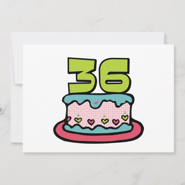 Carte Gâteau d'anniversaire de 36 ans (Devant)
