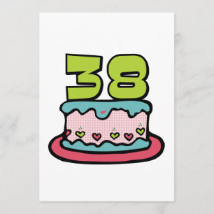 Carte Gâteau d'anniversaire de 38 ans