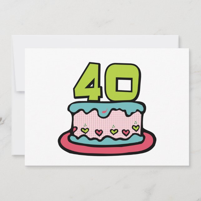 Carte Gâteau d'anniversaire de 40 ans (Devant)