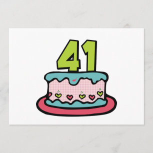 Carte Gâteau d'anniversaire de 41 ans