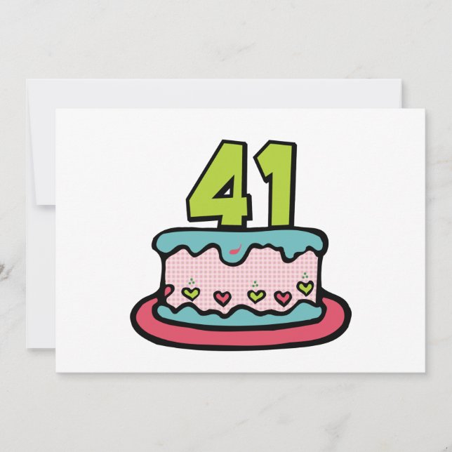 Carte Gâteau d'anniversaire de 41 ans (Devant)