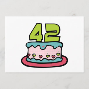 Carte Gâteau d'anniversaire de 42 ans