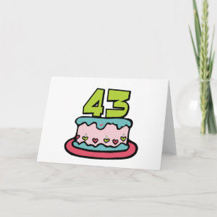 Carte Gâteau d'anniversaire de 43 ans